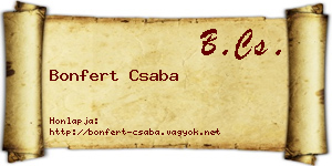 Bonfert Csaba névjegykártya